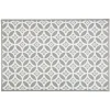Gifi Nettoyage Et Entretien|Tapis de cuisine en vinyle imprimé rosace blanc et gris L. 70 cm