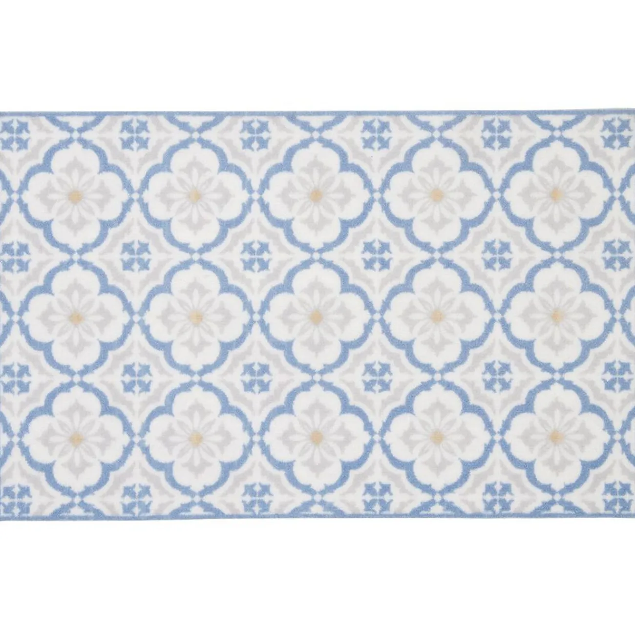 Gifi Nettoyage Et Entretien|Tapis de cuisine imprimé carreau de ciment bleu et blanc 80x50cm