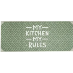Gifi Nettoyage Et Entretien|Tapis de cuisine inscription My Kitchen My Rules 120x50cm