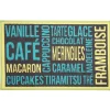 Gifi Nettoyage Et Entretien|Tapis de cuisine inscription thème gourmand bleu et vert