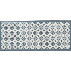 Gifi Nettoyage Et Entretien|Tapis de cuisine à motif graphique bleu marron 120x50 cm