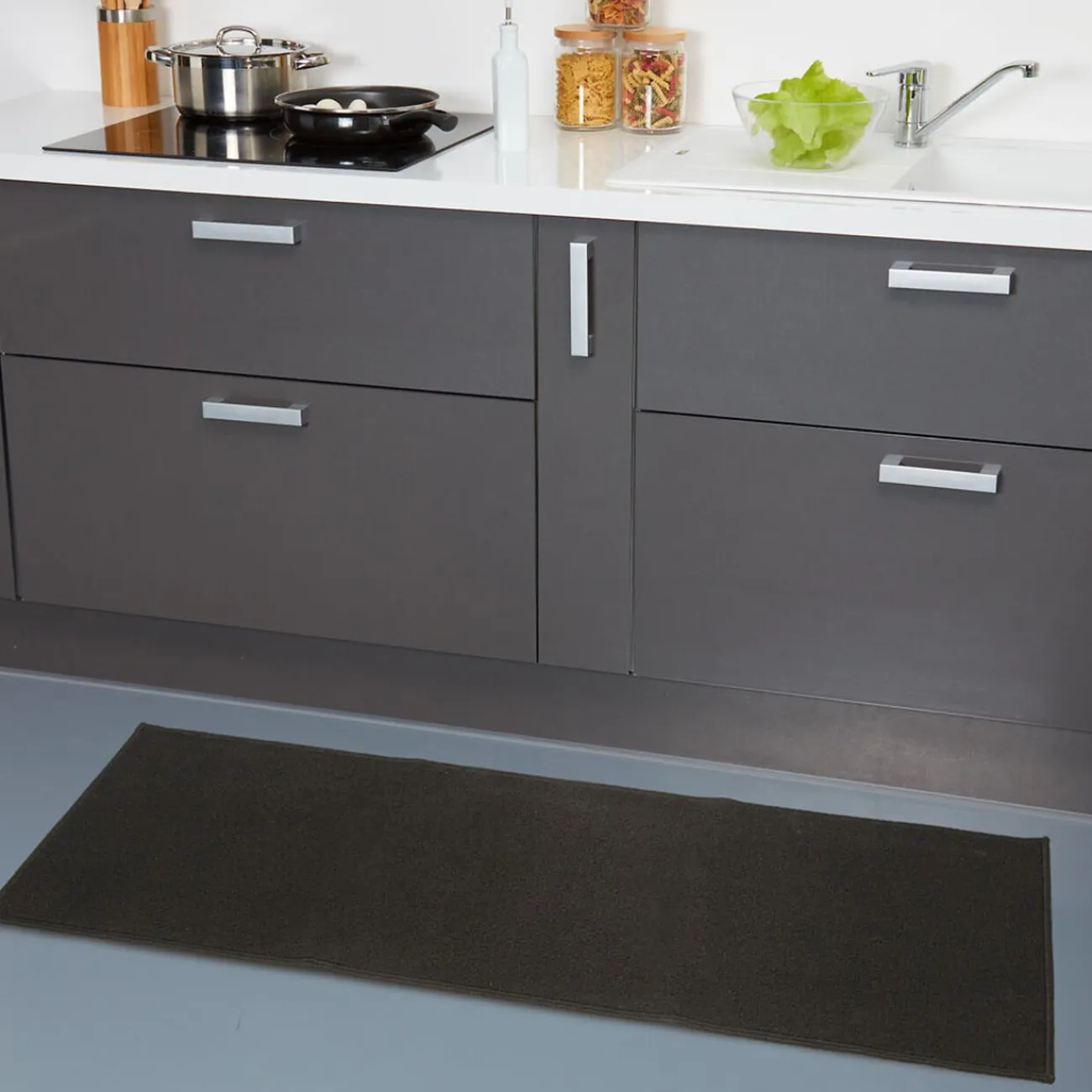 Gifi Nettoyage Et Entretien|Tapis de cuisine noir uni