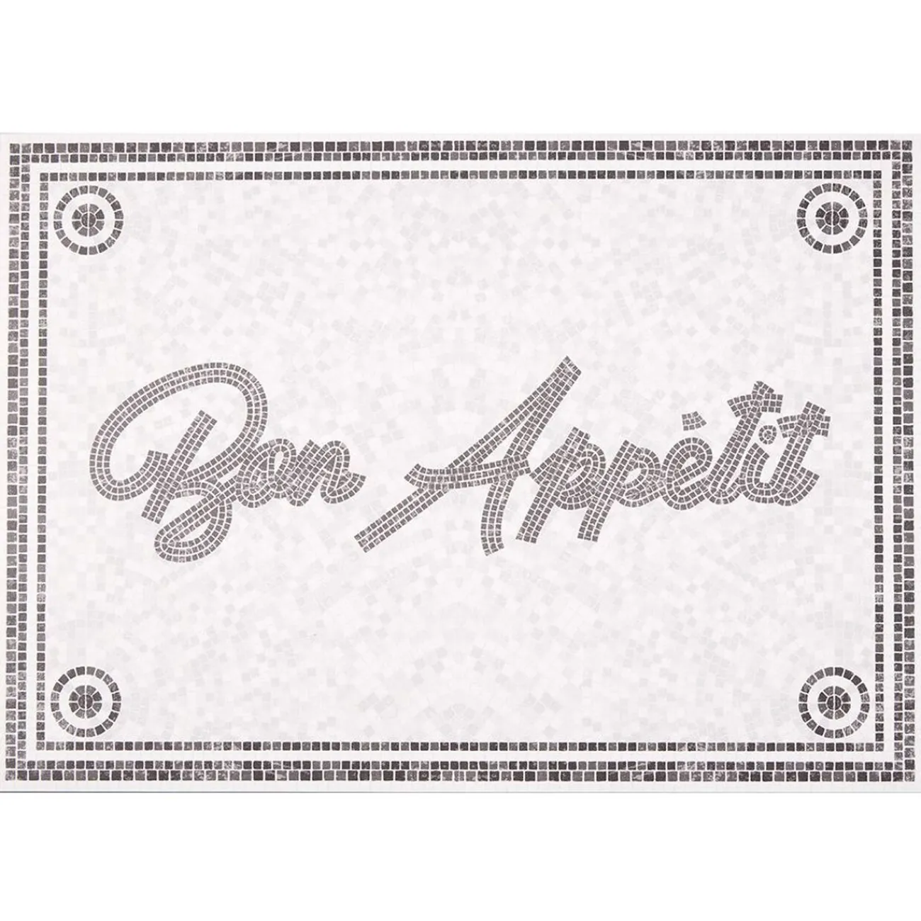 Gifi Nettoyage Et Entretien|Tapis de cuisine vinyle imprimé Bon appétit gris et blanc 70x49cm