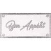 Gifi Nettoyage Et Entretien|Tapis de cuisine vinyle imprimé Bon appétit gris et blanc 100x49,5cm