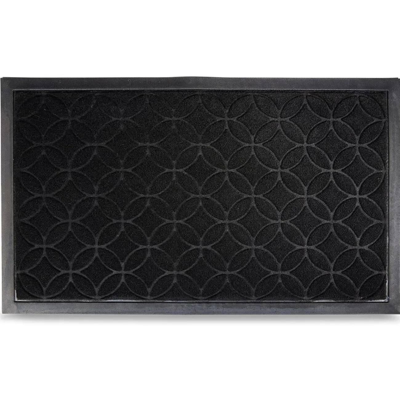 Gifi Nettoyage Et Entretien|Tapis d'entrée extérieur antidérapant 75x45cm polyester et caoutchouc noir