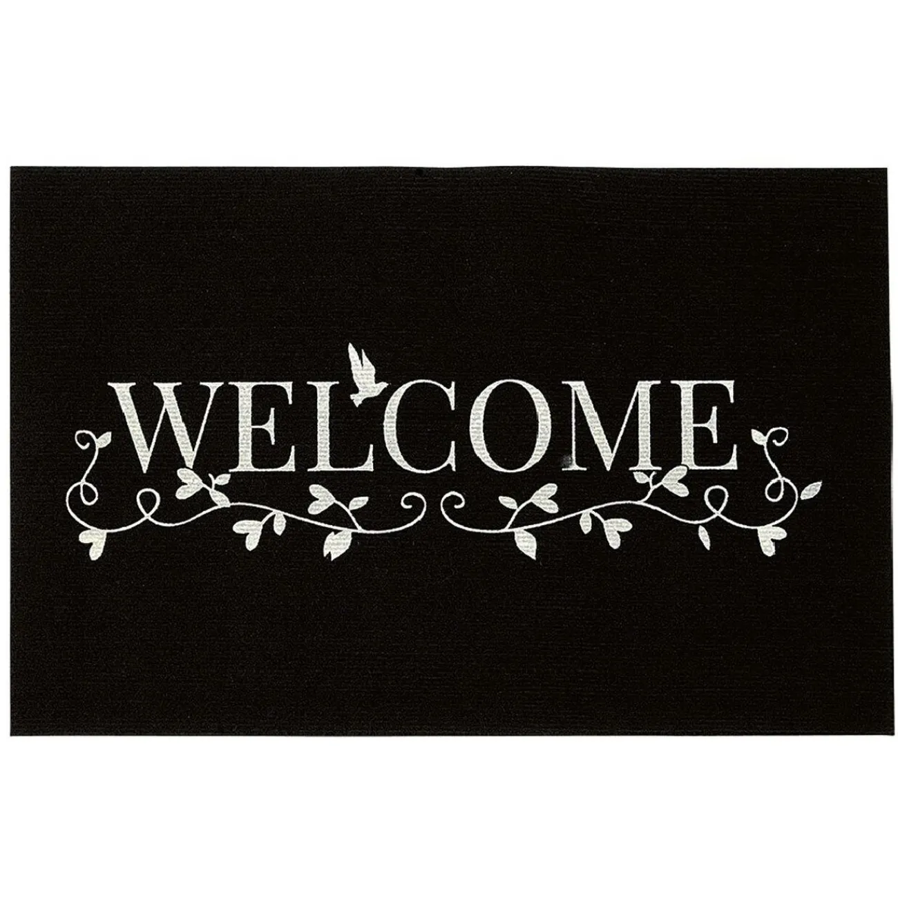 Gifi Nettoyage Et Entretien|Tapis d'entrée noir et blanc design fluorescent "Welcome"