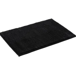Gifi Aménagement Salle De Bain^Tapis de salle de bain chenille noir petit modèle