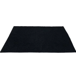 Gifi Aménagement Salle De Bain^Tapis de salle de bain chenille noir 80x50cm