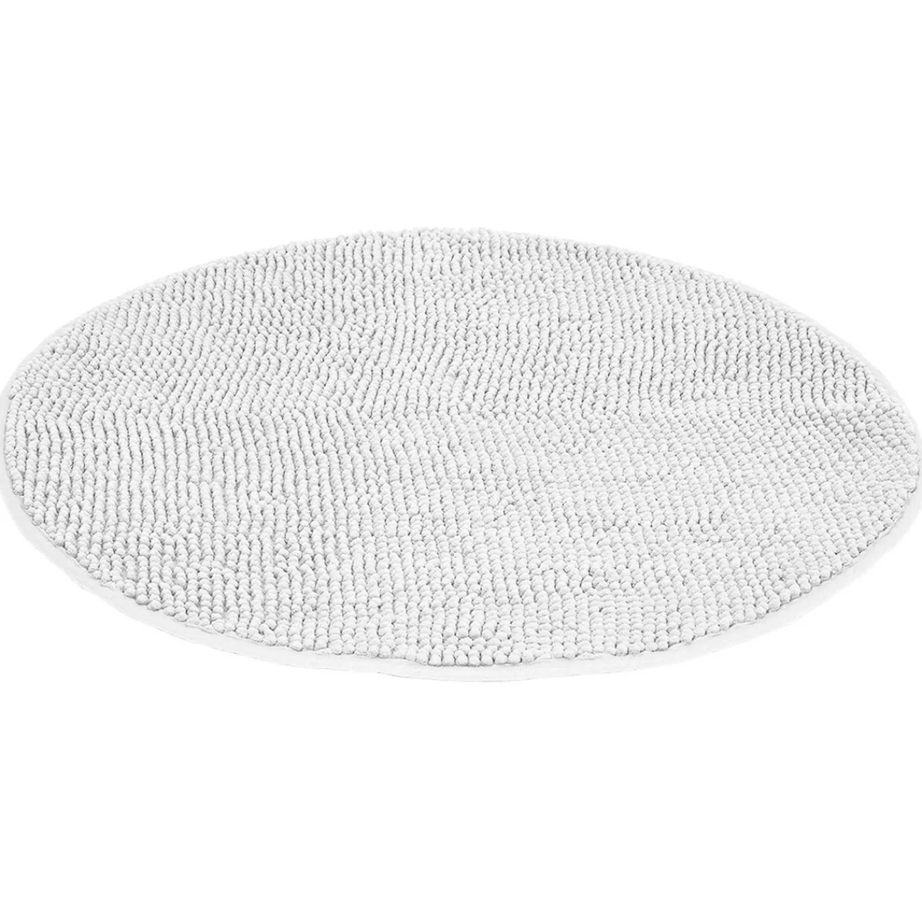 Gifi Aménagement Salle De Bain^Tapis de salle de bain chenille rond blanc Ø70 cm