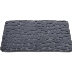 Gifi Aménagement Salle De Bain^Tapis de salle de bain à mémoire de forme effet galet gris