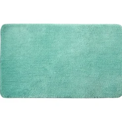 Gifi Aménagement Salle De Bain^Tapis de salle de bain uni bleu 45x75 cm
