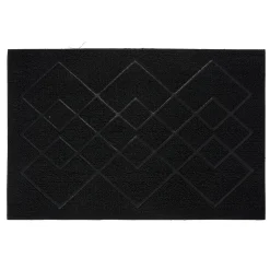 Gifi Nettoyage Et Entretien|Tapis d'extérieur noir design losanges 60x40 cm