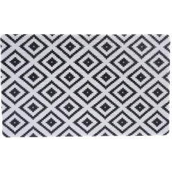 Gifi Nettoyage Et Entretien|Tapis extérieur design géométrique noir et blanc 75x45 cm