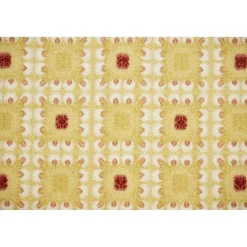 Gifi Nettoyage Et Entretien|Tapis imprimé carreaux jaune pois rouge