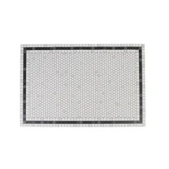 Gifi Nettoyage Et Entretien|Tapis rectangulaire imprimé graphique blanc et noir