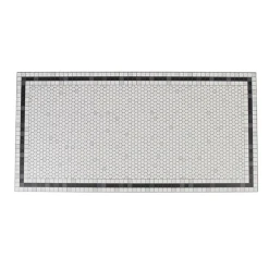 Gifi Nettoyage Et Entretien|Tapis rectangulaire imprimé graphique blanc et noir