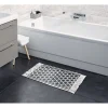 Gifi Aménagement Salle De Bain^Tapis salle de bain à franges tissage motif zig zag beige et noir