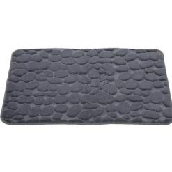 Gifi Aménagement Salle De Bain^Tapis salle de bain à mémoire de forme effet galet gris