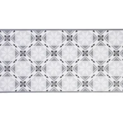 Gifi Nettoyage Et Entretien|Tapis vinyle imprimé carreau de ciment noir gris L. 99 cm