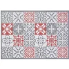 Gifi Nettoyage Et Entretien|Tapis vinyle imprimé carreau de ciment rouge gris L. 70 cm