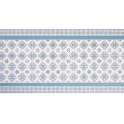 Gifi Nettoyage Et Entretien|Tapis vinyle imprimé géométrique bleu gris L. 99 cm
