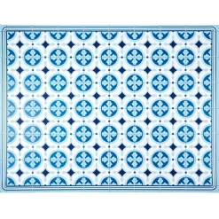 Gifi Nettoyage Et Entretien|Tapis vinyle motif carreau de ciment bleu et blanc 72x95cm