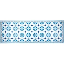 Gifi Nettoyage Et Entretien|Tapis vinyle motif carreau de ciment bleu et blanc 70x190cm