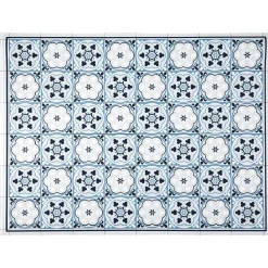 Gifi Nettoyage Et Entretien|Tapis vinyle motif carreau de ciment bleu et blanc 72x95cm