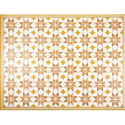 Gifi Nettoyage Et Entretien|Tapis vinyle motif carreau de ciment jaune et blanc 72x95cm