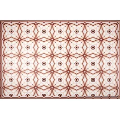 Gifi Nettoyage Et Entretien|Tapis vinyle motif carreau de ciment rouge et beige 97x147cm