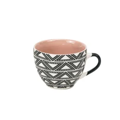 Best Gifi Tasse à café en porcelaine motif graphique noir blanc 22 cl