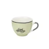 Outlet Gifi Tasse à café en porcelaine vert avec inscription "Good Morning" 22 cl