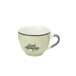 Outlet Gifi Tasse à café en porcelaine vert avec inscription "Good Morning" 22 cl
