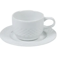 Outlet Gifi Tasse à thé blanche aile damassée