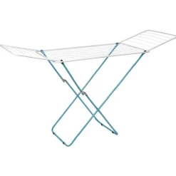 Gifi Entretien Du Linge|Étendoir à linge horizontal turquoise et blanc 18 m d'étendage