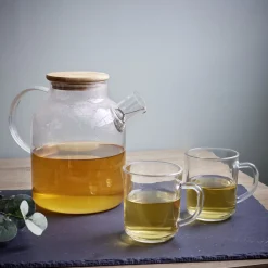 Outlet Gifi Théière en verre et bambou 1,6L