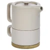 Best Gifi Tisanière 40cl et tasse 25cl grès taupe avec support bambou