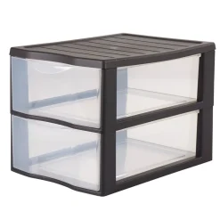 Gifi Rangement|Tour de rangement A4 plastique noir