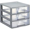 Gifi Rangement|Tour de rangement 3 tiroirs format A6 gris
