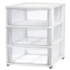 Gifi Rangement|Tour de rangement 3 tiroirs plastique blanc 37x27xH63cm