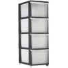 Gifi Rangement|Tour de rangement transparente et noire 4 tiroirs 13,5L
