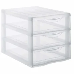 Gifi Rangement|Tour Orgamix 3 tiroirs A4 transparent et blanc