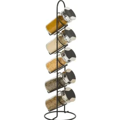 Best Gifi Tour à épices en métal avec 5 pots en verre Ø11xH39cm
