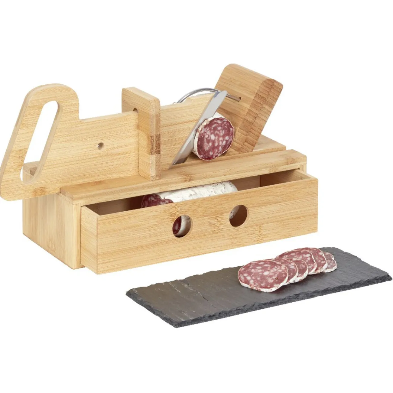 Online Gifi Trancheuse à saucisson avec tiroir et plateau ardoise