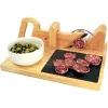 Discount Gifi Trancheuse à saucisson manuelle bambou plateau ardoise