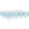 Outlet Gifi Verre bas transparent rayure bleu x 12