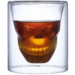 Sale Gifi Verre double paroi Halloween tête de mort 25cl