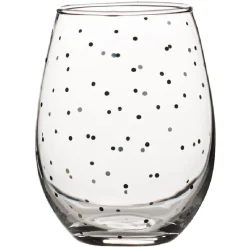 Best Gifi Verre à eau transparent motif pois