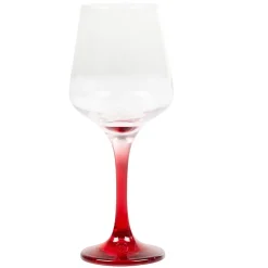 Best Gifi Verre à vin pied rouge translucide x6