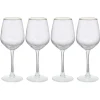 Outlet Gifi Verre à vin transparent avec liseré doré x4